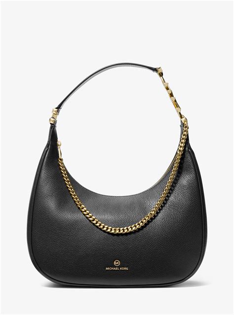 michael michael kors grand large pebbled leather shoulder bag|Michael Kors pebble leather handbags.